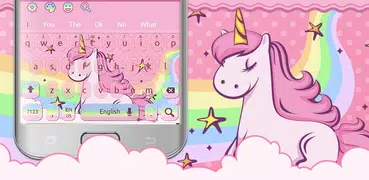 Cute Rainbow Unicorn Keyboard Theme