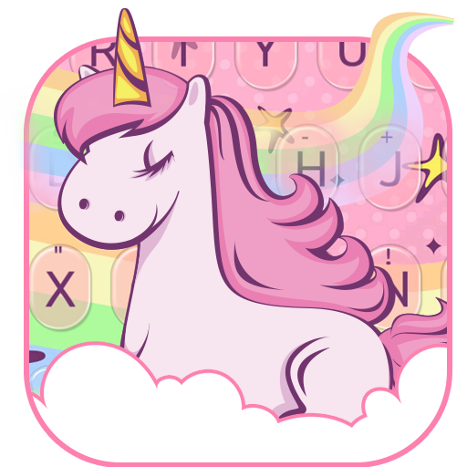 Cute Rainbow Unicorn Keyboard Theme