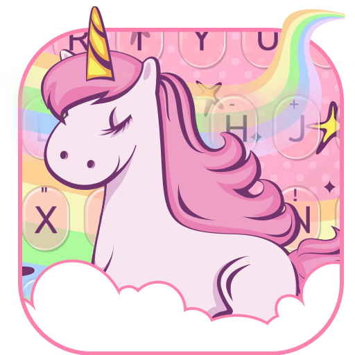 Tema di tastiera arcobaleno unicorno carino