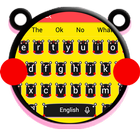 Black Blusher Bear Cartoon Keyboard Theme Zeichen