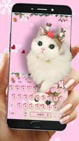 Pink Cute Kitty Cat Keyboard постер