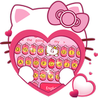 Pink Cute Kitty Bowknot Cartoon Keyboard Theme icon