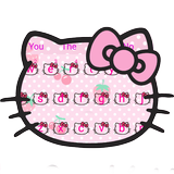 Pink Cute Kitty Bowknot Cartoon keyboard Theme icône