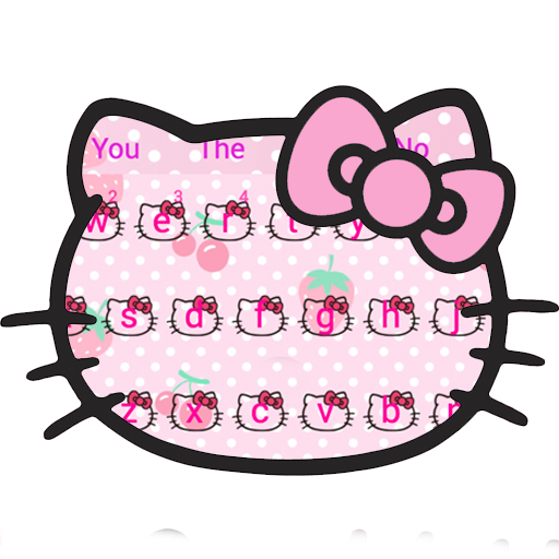 Pink Cute Kitty Bowknot Cartoon keyboard Theme