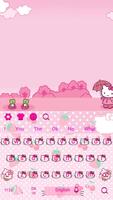 Pink Cute Kitty Bowknot Cartoon keyboard Theme скриншот 3