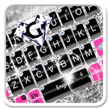 Pink Silver Diamond Keyboard Theme biểu tượng