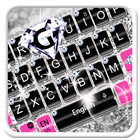 ピンクのシルバーダイヤモンドのキーボードのテーマは アイコン