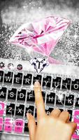 Pink Silver Diamond Keyboard Theme 스크린샷 1