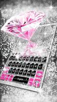 Pink Silver Diamond Keyboard Theme 스크린샷 2