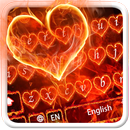 APK Red Fire Heart Keyboard Theme