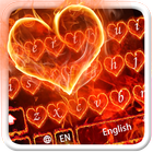 Kırmızı yangın kalp klavye teması simgesi