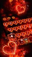 Red Fire Heart Keyboard Theme اسکرین شاٹ 3