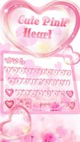 Cute Pink Heart keyboard Theme poster