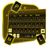 3D Golden Black Keyboard Theme icône