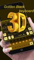 3D Golden Black Keyboard Theme syot layar 3