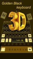 3D Golden Black Keyboard Theme постер