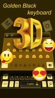 3D Golden Black Keyboard Theme capture d'écran 1