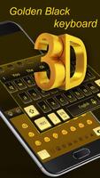 3D Golden Black Keyboard Theme syot layar 2