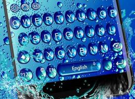 Blue glass Waterdrop Keyboard Theme screenshot 3