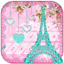 Diamond Eiffel Tower Pink Paris Keyboard APK