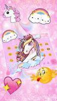 Cuteness Unicorn Keyboard Theme syot layar 1