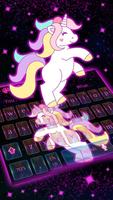 Galaxy Cute Unicorn Keyboard Theme poster