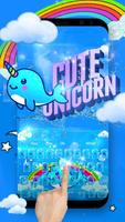Jubilant Vivid Unicorn Typewriter Theme poster