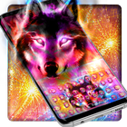 Howling Renkli Wolf Daktilo Teması simgesi