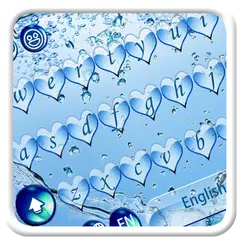 Blue Water Heart Keyboard Theme