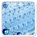 Le thème de clavier de coeur d'eau bleue APK
