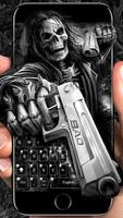 Death Skull Gun Keyboard Theme capture d'écran 1