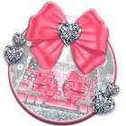 Pink Silvered Bow Keyboard Theme icon