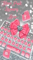 Pink Silvered Bow Keyboard Theme poster
