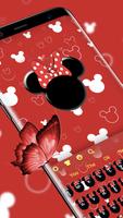 Red cute bow cartoon mouse keyboard theme পোস্টার