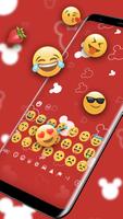 Red cute bow cartoon mouse keyboard theme اسکرین شاٹ 2