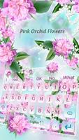 Lovely Pink Orchid Flowers Keyboard poster