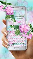 Lovely Pink Orchid Flowers Keyboard screenshot 2