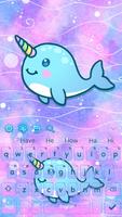 Lovely Unicorn Blue Whales Keyboard screenshot 3