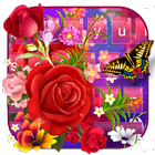 Color Rose Butterfly Love Keyboard آئیکن