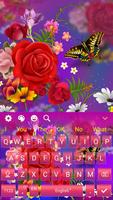 Renk Rose Butterfly Love klavye Tema Ekran Görüntüsü 3