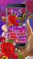 Color Rose Butterfly Love Keyboard screenshot 2