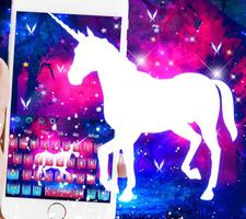 Galaksi unicorn keyboard tema poster