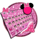 Pink Glitter Minnie Keyboard Theme icône
