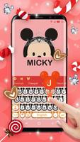 Cute Micky Bowknot Keyboard Theme Affiche