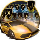 Luxury Yellow Lambo Car Keyboard icône