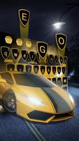 Luxury Yellow Lambo Car Keyboard Affiche