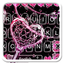 Le thème de clavier de coeur rose étincelant APK