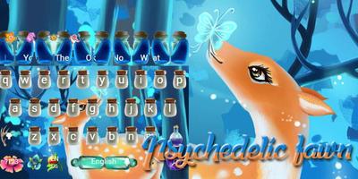 Psychedelic fawn keyboard theme Affiche