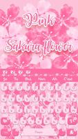 Pink sakura flower keyboard Affiche