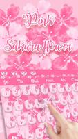 Pink sakura flower keyboard imagem de tela 2
